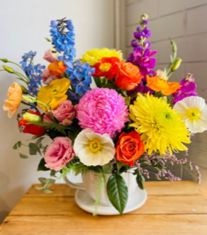 Bright Teacup Arrangement